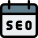 Seo work agenda schedule on a calendar icon