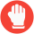 Hand sign for stopping traffic signal sign board icon