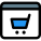 Online e-commerce website with a shopping trolley web browser page icon