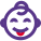 Baby smiley face emoticon with tongue out icon