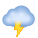 雲と稲妻と雨の絵文字 icon