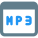 Music library of mp3 collection on web portal icon