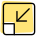 Minimize arrow symbol with shrink inward function icon