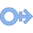 Simbolo Maschio Stilizzato Orrizzontale icon