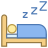 Schlafen im Bett icon