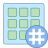 Grille d'activité avec hashtag icon