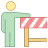 Arbeiter mit Straßensperre icon