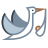 Cigüeña volando con paquete icon