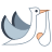 Cigüeña volando con paquete icon