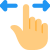 Single finger touch with slide left and right feature icon