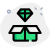 Diamond reward in the box isolated on white background icon