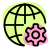 Internet setting cogwheel logotype isolated on a white background icon