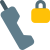 Padlock logotype and old cellular device with antenna icon