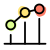 Dotted line chart with x y plot scattered icon