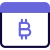 Cryptocurrency bitcoins website isolated on a white background icon