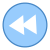 Rebobinar el botón redondo icon