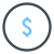 미국 달러화 동그라미 icon