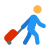 Passagier mit Gepäck icon