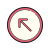 Circled arrow pointing up and left icon