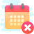 Calendar Delete icon