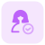 Check mark on a natural user for authentication and approval icon