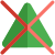 Do not bleach crossed triangle symbol layout icon