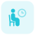 Waiting room for drivers with chair and clock icon