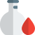 Blood testing at laboratory in a flask icon