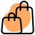 Shopping bag of different size for purchasing items icon