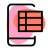 Portable spreadsheet table format on a smartphone icon