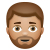 Man With Beard Medium Skin Tone icon