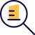 Searching for new business location - magnifying glass and building icon