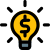 Lamp with dollar sign money idea concept icon