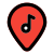 Location of a music bar on the map icon