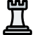 Chess castle piece isolated on a white background icon