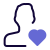 Favorite user profile picture with heart logotype icon