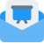 Message forwarded with office presentation guide in an envelope icon