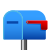 geschlossener Briefkasten mit gesenkter Flagge icon
