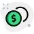 Dollar coin symbol isolated on a white background icon