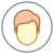 Usuário masculino tipo de pele com círculo 1 2 icon