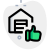 Thumbs up or like gesture in private storage warehouse unit icon