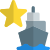 Favorite starred location with cargo shipping logistics icon