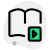 Digital book with a video playback isolated on a white background icon