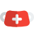 Face mask used by surgeons isolated on a white background icon