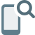 Search on cell phone directory with magnify glass icon