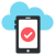 verified cloud mobile icon