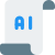 Artificial intelligence program on paper isolated on a white background icon