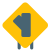 Intersection cutoff from Highway to left side icon