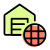Global storage with globe logo - digital storage layout icon
