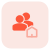 Group of employees living in a common shed house icon